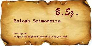Balogh Szimonetta névjegykártya